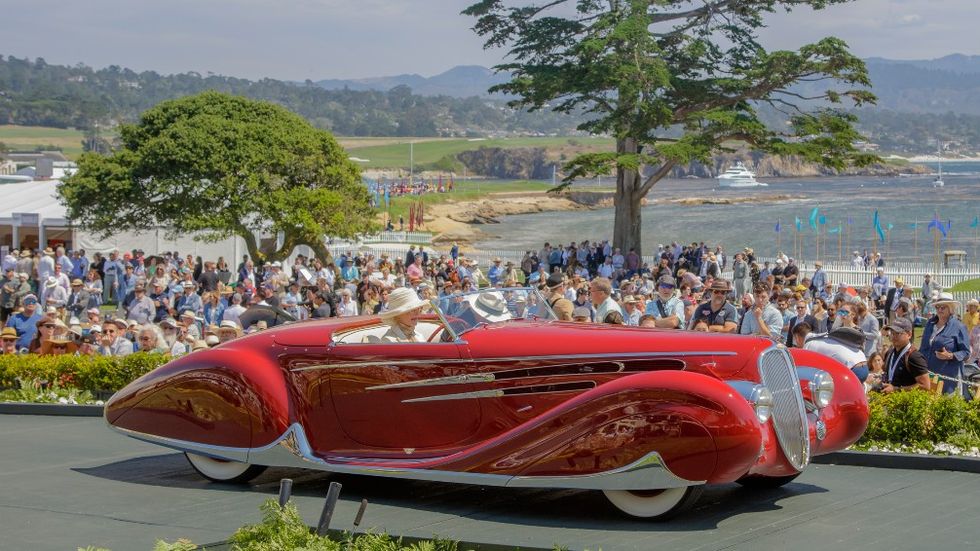 Delahaye 1939 Type 165 Figoni et Falaschi Cabriolet at 2023 Pebble Beach.jpeg