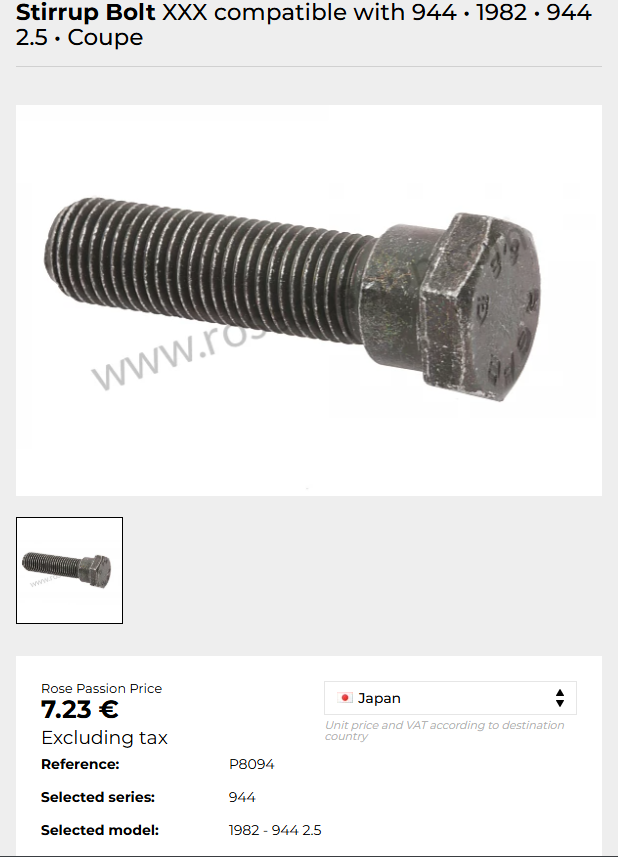 The bolt with part number from the dealer but shows for rear belt.