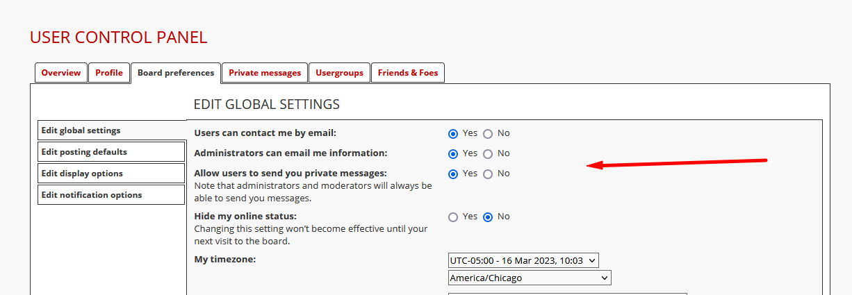 Carpokes private messages settings screenshot 2023-03-16.png